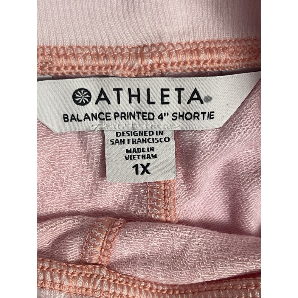 ATHLETA‎ Balance Printed 4" Shortie Shorts Womens 1X Pink Tie Dye Athleisure - Picture 4 of 7
